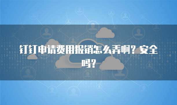 钉钉申请费用报销怎么弄啊?安全吗?