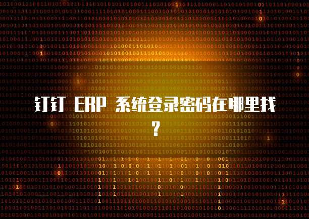 钉钉 ERP 系统登录密码在哪里找?