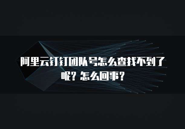 阿里云钉钉团队号怎么查找不到了呢?怎么回事?