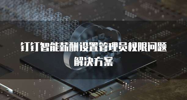 钉钉智能薪酬设置管理员权限问题解决方案