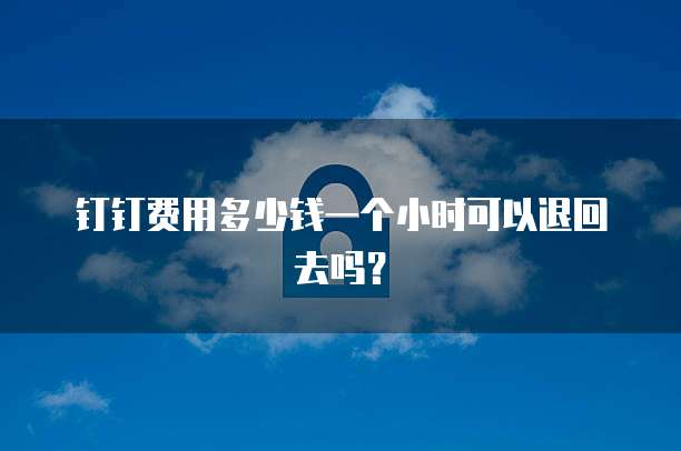 钉钉费用多少钱一个小时可以退回去吗?