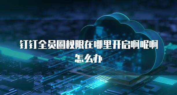 钉钉全员圈权限在哪里开启啊呢啊怎么办