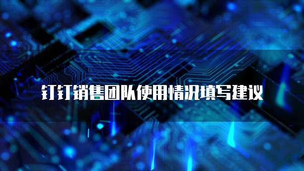 钉钉销售团队使用情况填写建议