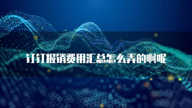 钉钉报销费用汇总怎么弄的啊呢