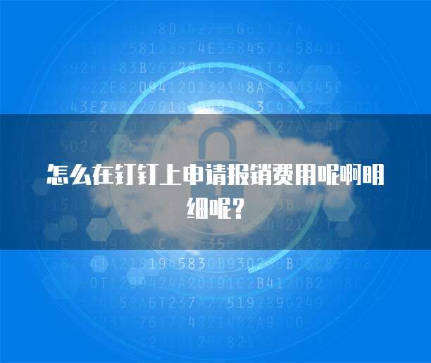 怎么在钉钉上申请报销费用呢啊明细呢？