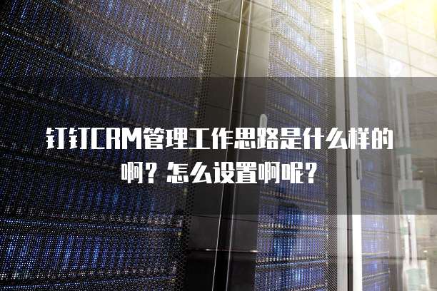 钉钉CRM管理工作思路是什么样的啊?怎么设置啊呢?
