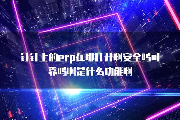 钉钉上的erp在哪打开啊安全吗可靠吗啊是什么功能啊