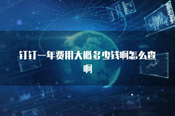 钉钉一年费用大概多少钱啊怎么查啊