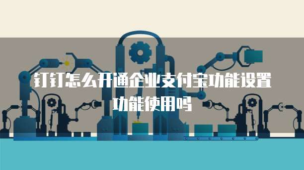 钉钉怎么开通企业支付宝功能设置功能使用吗
