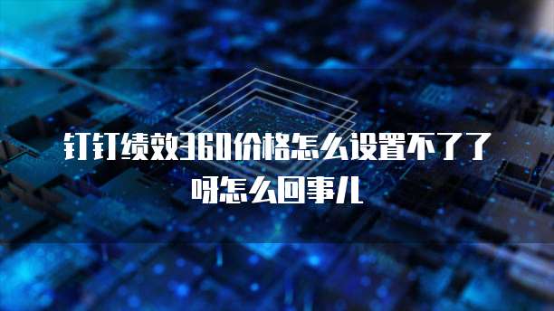钉钉绩效360价格怎么设置不了了呀怎么回事儿