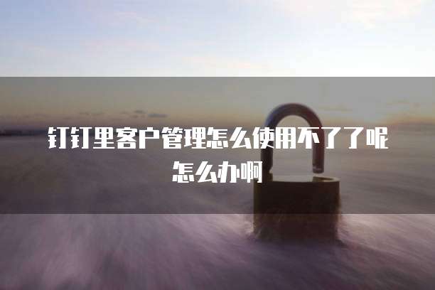 钉钉里客户管理怎么使用不了了呢怎么办啊