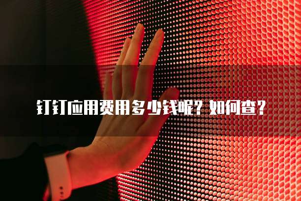 钉钉应用费用多少钱呢?如何查?