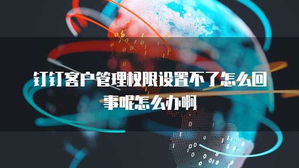 钉钉客户管理权限设置不了怎么回事呢怎么办啊