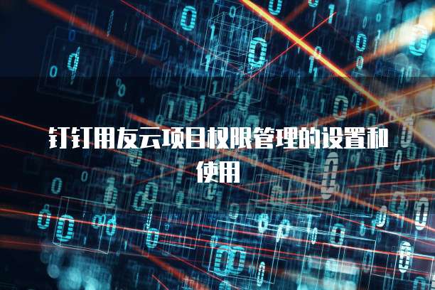 钉钉用友云项目权限管理的设置和使用
