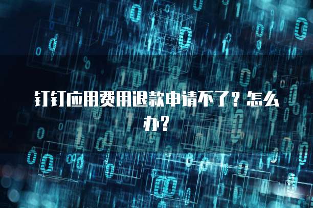 钉钉应用费用退款申请不了?怎么办?