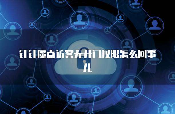 钉钉魔点访客无开门权限怎么回事儿