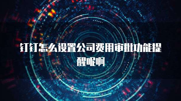 钉钉怎么设置公司费用审批功能提醒呢啊