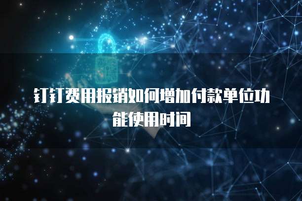 钉钉费用报销如何增加付款单位功能使用时间