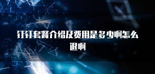 钉钉套餐介绍及费用是多少啊怎么退啊