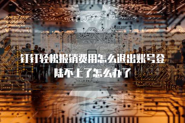 钉钉轻松报销费用怎么退出账号登陆不上了怎么办了