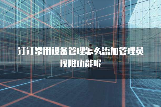 钉钉常用设备管理怎么添加管理员权限功能呢