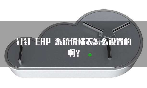 钉钉 ERP 系统价格表怎么设置的啊?
