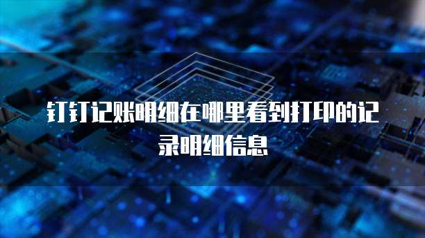钉钉记账明细在哪里看到打印的记录明细信息