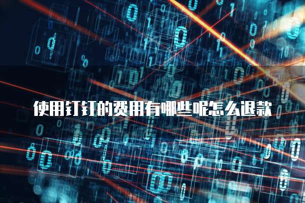 使用钉钉的费用有哪些呢怎么退款