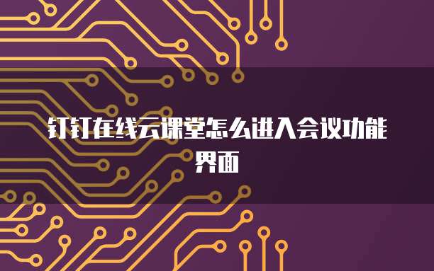 钉钉在线云课堂怎么进入会议功能界面