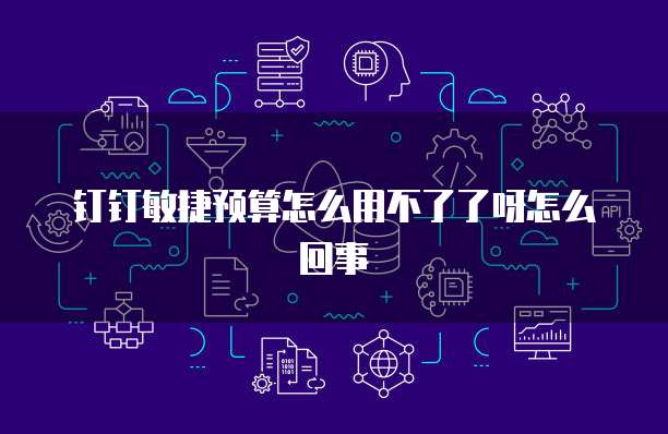 钉钉敏捷预算怎么用不了了呀怎么回事