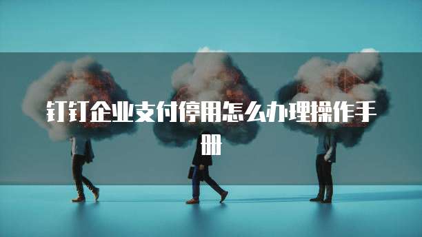 钉钉企业支付停用怎么办理操作手册