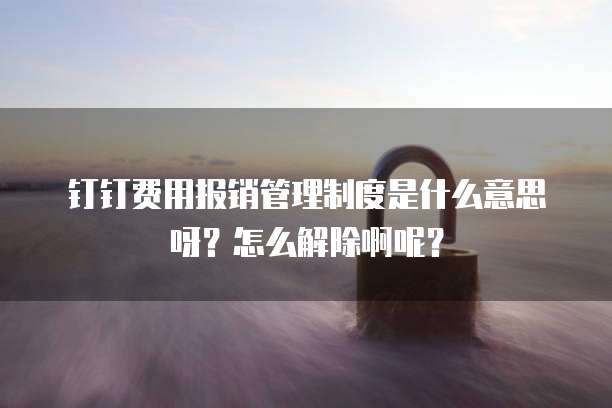 钉钉费用报销管理制度是什么意思呀?怎么解除啊呢?