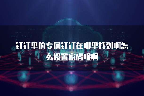 钉钉里的专属钉钉在哪里找到啊怎么设置密码呢啊