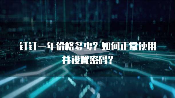 钉钉一年价格多少?如何正常使用并设置密码?