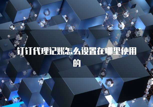 钉钉代理记账怎么设置在哪里使用的