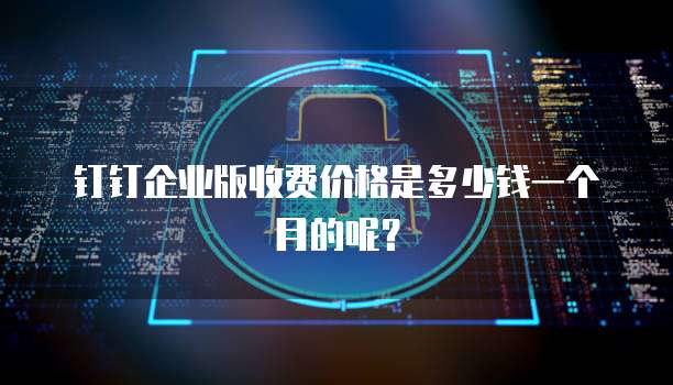 钉钉企业版收费价格是多少钱一个月的呢？