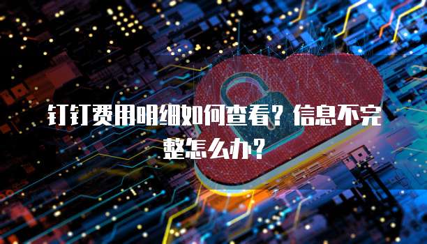 钉钉费用明细如何查看?信息不完整怎么办?