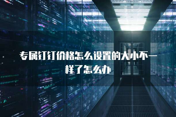 专属钉钉价格怎么设置的大小不一样了怎么办
