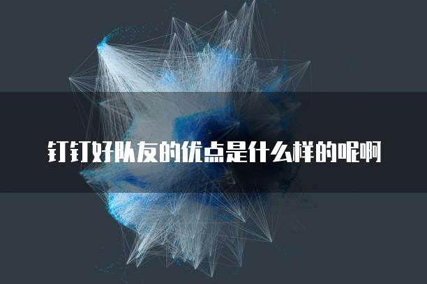 钉钉好队友的优点是什么样的呢啊