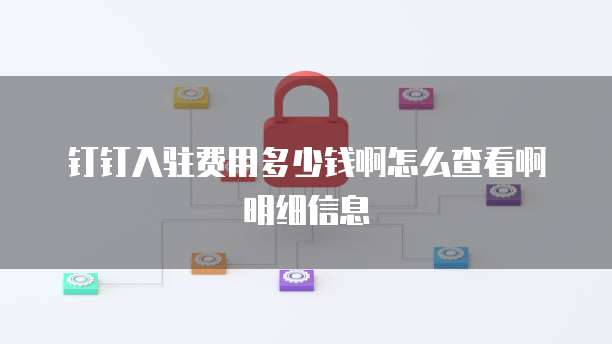 钉钉入驻费用多少钱啊怎么查看啊明细信息