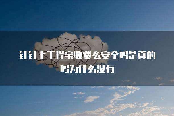 钉钉上工程宝收费么安全吗是真的吗为什么没有