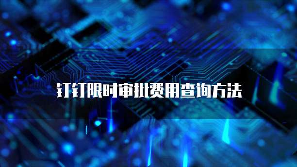 钉钉限时审批费用查询方法