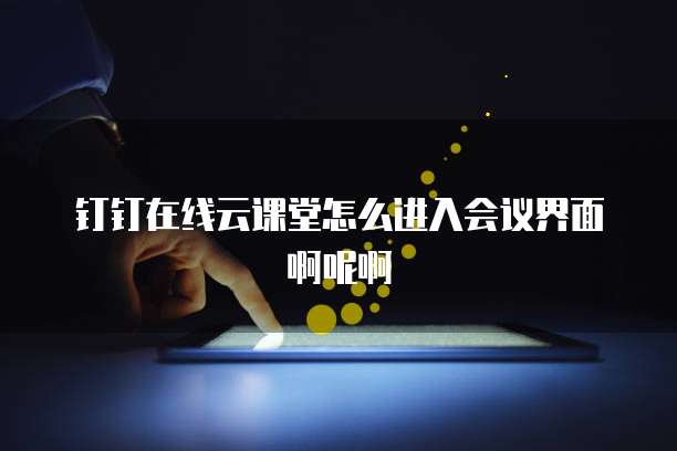 钉钉在线云课堂怎么进入会议界面啊呢啊