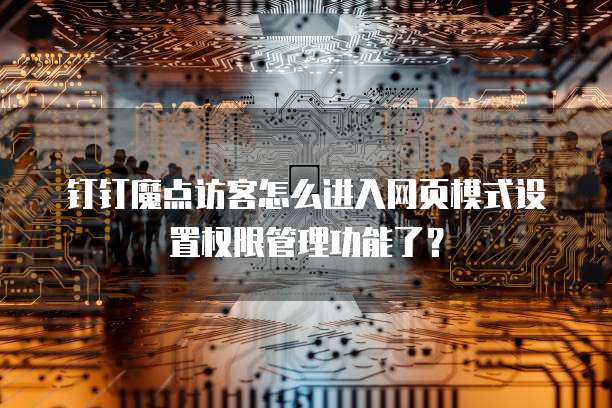 钉钉魔点访客怎么进入网页模式设置权限管理功能了?