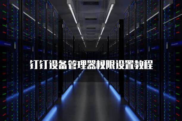 钉钉设备管理器权限设置教程