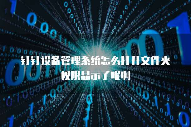 钉钉设备管理系统怎么打开文件夹权限显示了呢啊