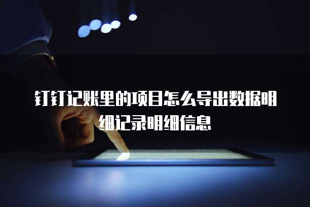 钉钉记账里的项目怎么导出数据明细记录明细信息