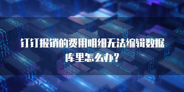 钉钉报销的费用明细无法编辑数据库里怎么办?