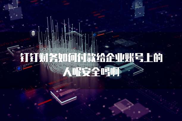 钉钉财务如何付款给企业账号上的人呢安全吗啊