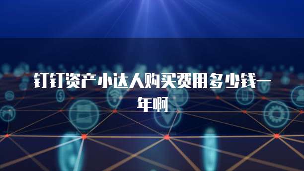 钉钉资产小达人购买费用多少钱一年啊